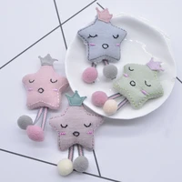 8pcs padded sponge cartoon cloth star with ball pendant for clothes hat sewing patches socks gloves shoes decor accessories n32