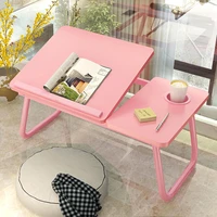 folding laptop desk for bed portable computer tray for sofa table for writing 4 angles adjustable laptop table with cup holder