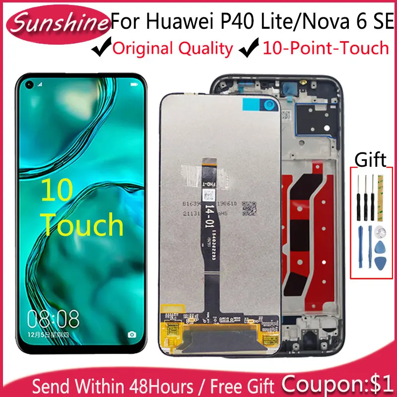6 4 ''Оригинальный ЖК дисплей для HUAWEI P40 Lite Nova SE с сенсорным экраном дисплей|lcd