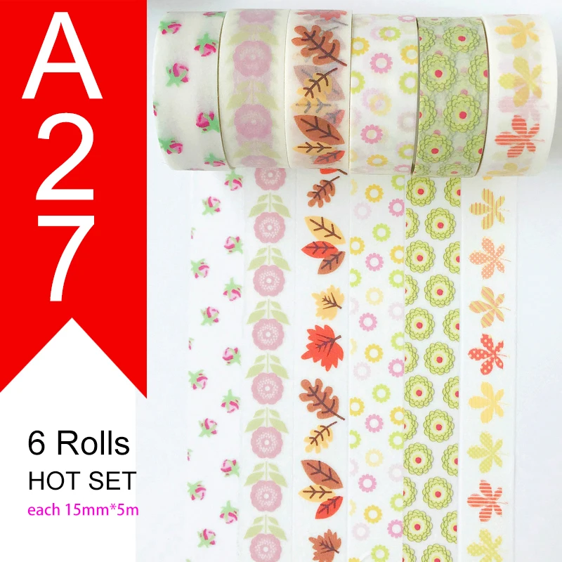 SET-A27 И купон васи лента, васи лента, акварель, опционально сочетание, распродажа, 9 стилей Наборы горячая Распродажа набор A30-A38 - Цвет: SET-A27