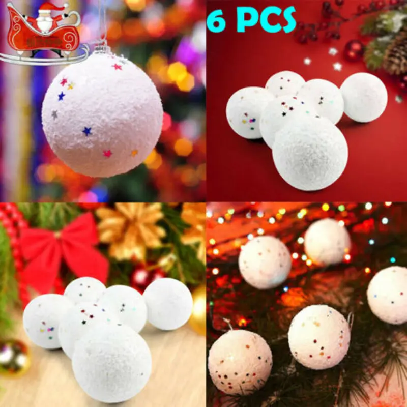Christmas Pendent Party Suplies 6 pcs tree decoration pendant snowball Hanging Home Decor | Дом и сад