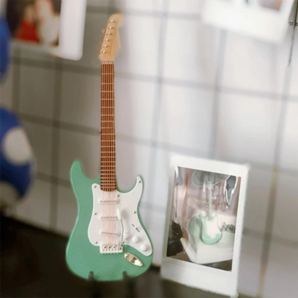 Миниатюрная деревянная электрическая гитара 10 см модель украшения декоративная