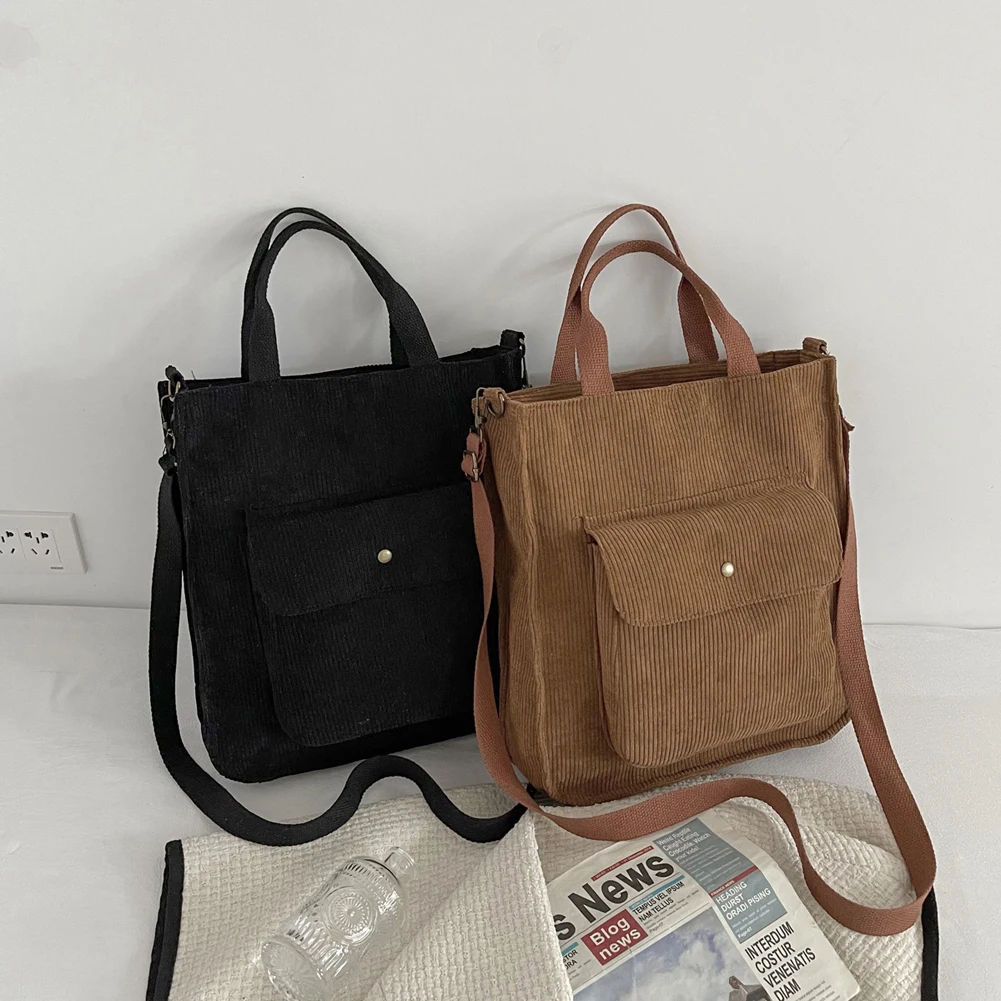 

Women Vintage Shoulder Bags Solid Color Casual Female Multi Pocket Large Messenger Bags Friends Presents Supplies
