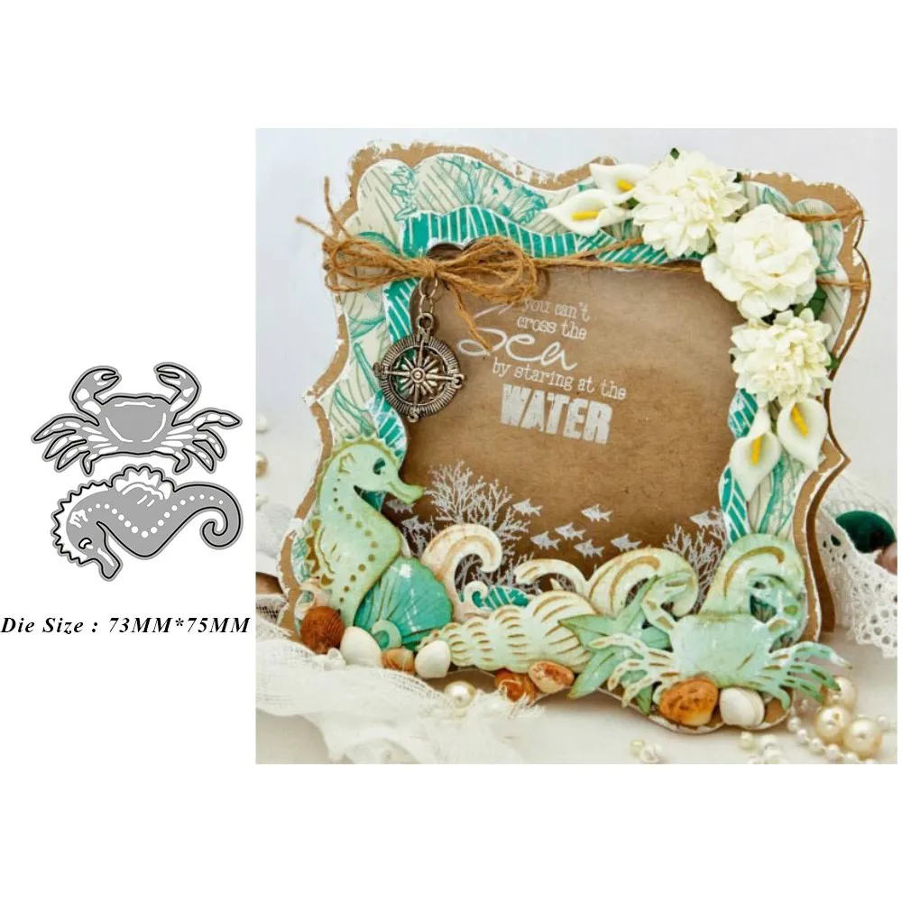 

Crab Seahorse Metal Cutting Dies Stencil Template For DIY Scrapbooking Embossing Paper Cards Album Making Craft Diecut