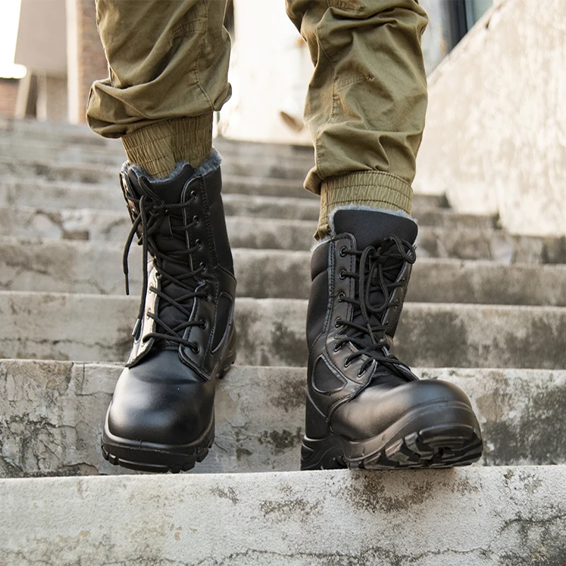 

2020 new winter safety work boots men outdoor leather anti-puncture desert tactical safety shoes military military boots