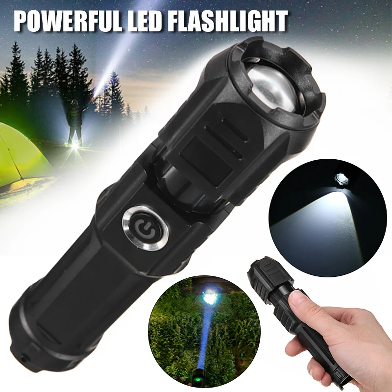 

Светодиодный фонарик Xhp70, Ультраяркий водонепроницаемый фонарь с 3 режимами, зарядка через USB