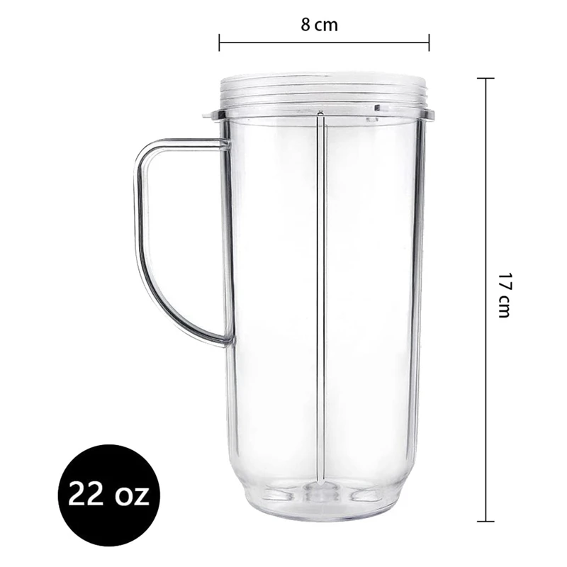 

Tall 22Oz Replacement Part Cup Mug with Handle for 250W Magic Blender Juicer Mixer