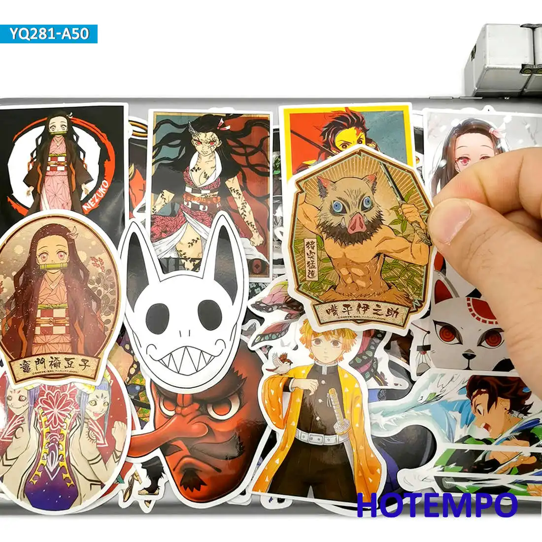 50pcs Anime Demon Slayer Funny Devil Killer Cartoon Sticker for Phone Laptop Case Skateboard Motorcycle Car Waterproof Stickers