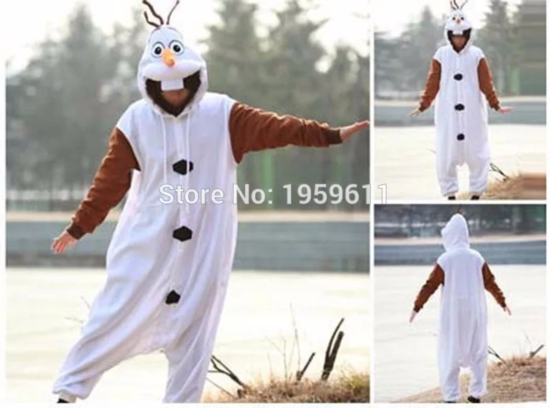 Пижамы Олаф снеговик косплей белый комбинезон для взрослых пижамы костюм|costume