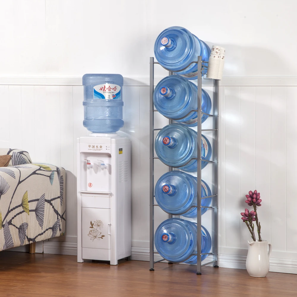 

BUYTOO 5-Tier Water Rack Stainless Steel Heavy Duty Water Cooler Jug Rack