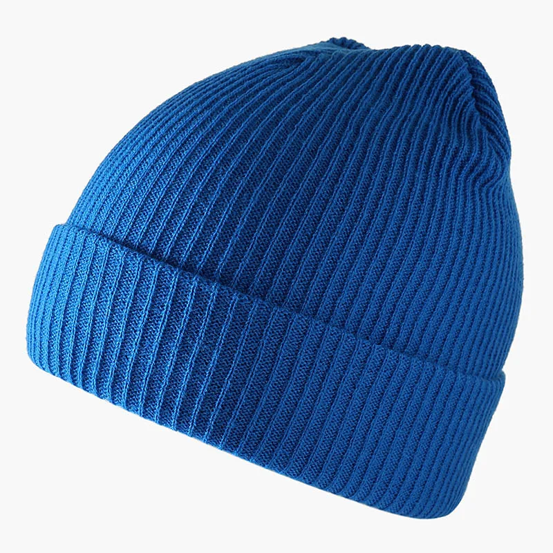 Lake Blue Шапки унисекс шапочка 24 цвета женская зимняя шапка в рубчик Gorros шапка в стиле хип-хоп для женщин шапочка в стиле кэжуал простые вязаные осенние шапки - Цвет: Lake Blue