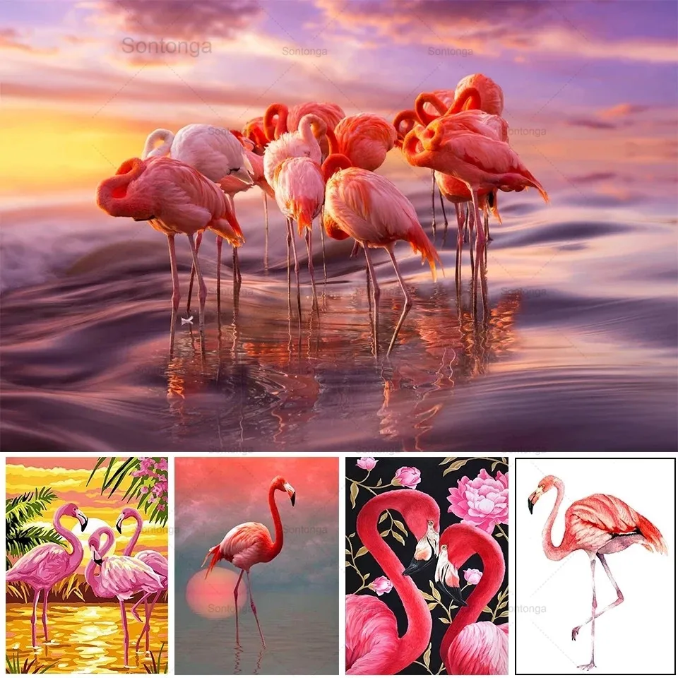 

5D Diy Full Square/round Diamond Painting Flamingo Cartoon Animal Embroidery Cross Stitch Kit Mosaic Home Decoration Handicraft