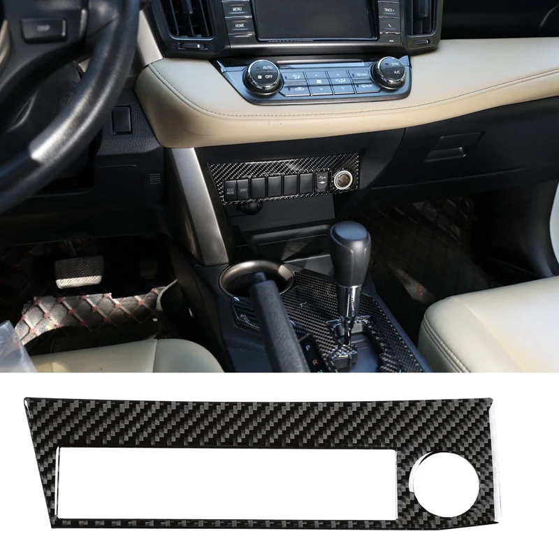 

Carbon Fiber ABS Instrument Central Control Button Switch Trim Panel Cover for Toyota RAV4 2015-2019 Car Stylings
