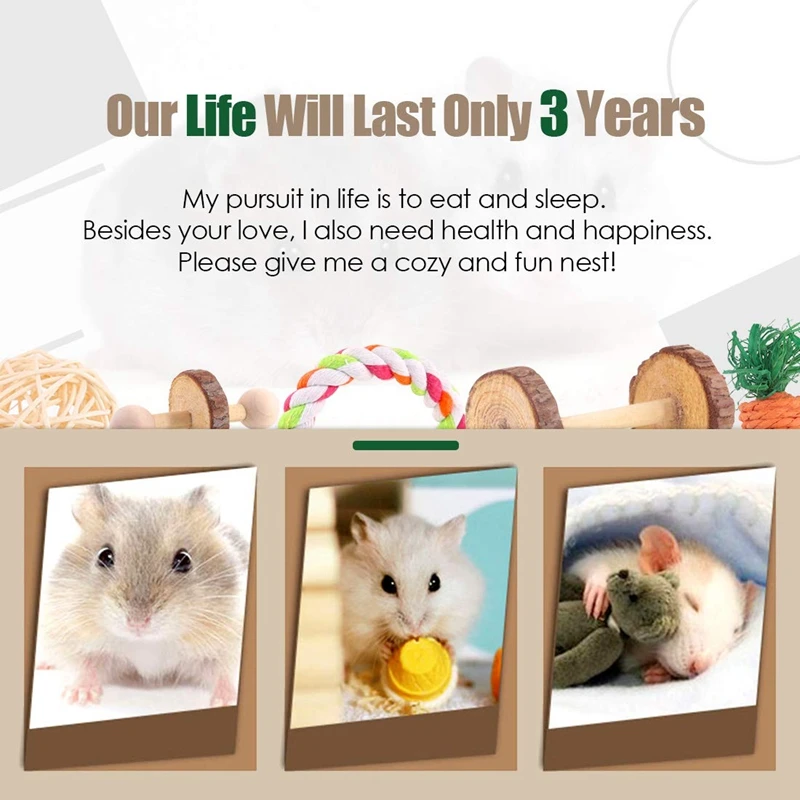 Хомяк жевательные игрушки включают гантели Колокольчик для занятий роликом