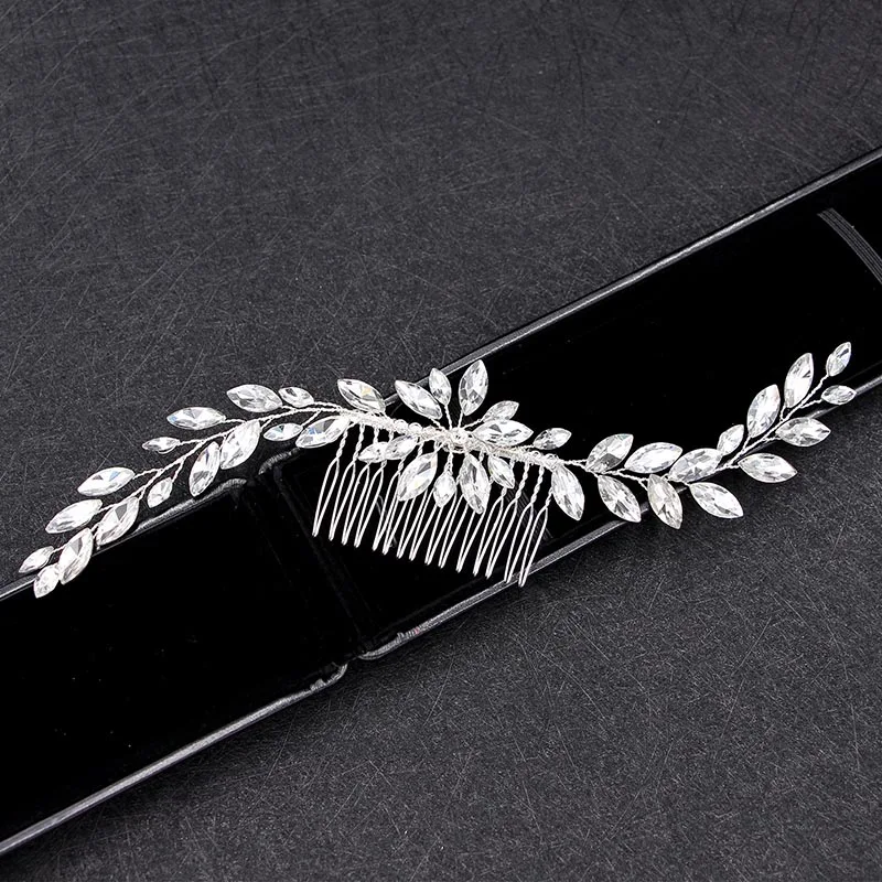 Элегантная Свадебная расческа для волос с кристаллами невесты ручная работа
