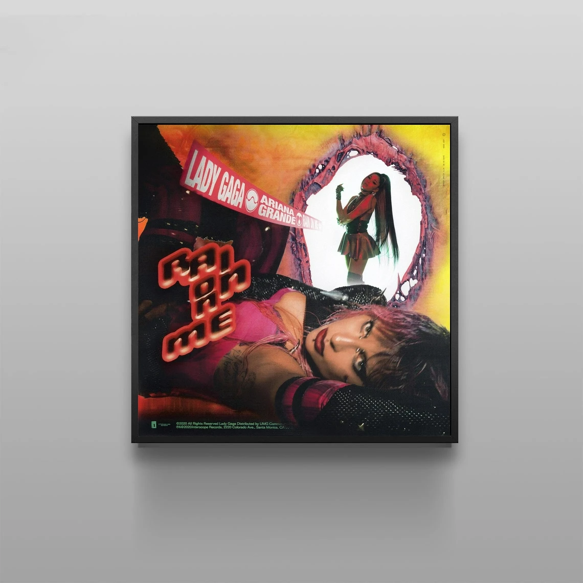Леди Гага и Ариана Гранде Дождь На меня Обложка альбома Плакат Холст Печать Рэп