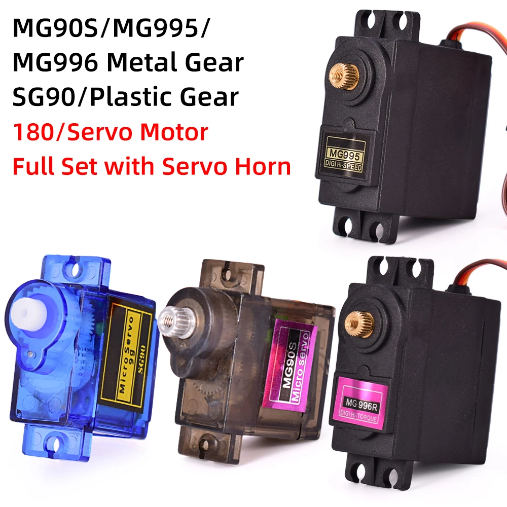 

MG995 MG996r SG90 9g MG90s металлическая/пластиковая Шестерня 180 градусов микро сервомотор Набор для RC самолетов лодок DIY аксессуары