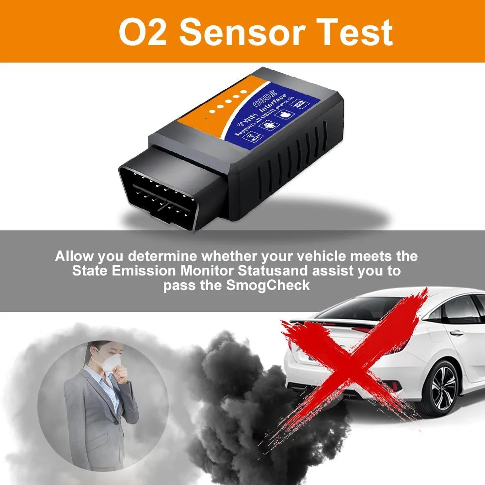 EML327 беспроводной инструмент для сканирования OBD автомобильный Wi Fi OBD2 считыватель