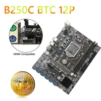 b250c btc 12xusb desktop mining machine motherboard pci express graph card ddr4 cpu miner board supports lga1151 series