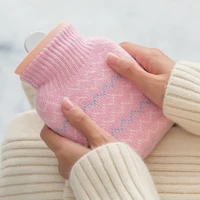 300ml silicone microwave heating hot water bag portable winter warm water bottle pocket hand warmer with cover gift box