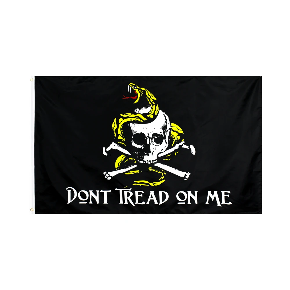

3Jflag 3X5Fts 90X150cm "Don't Tread On Me" Pirate Flag Jolly Roger Skull Gadsden