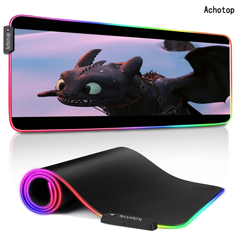 

Gaming Mouse Pad Anime LED Computer Mousepad RGB Large Rubber Mouse Pad Gamer XL Mouse Carpet Mause mat PC Desk Mats Pink Kawaii