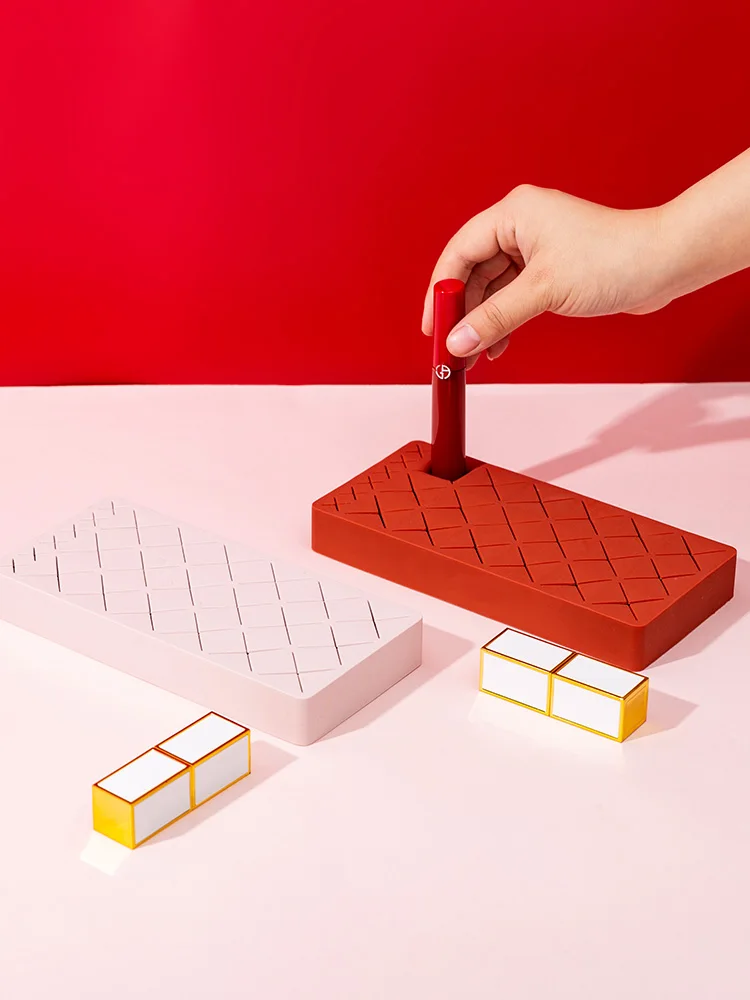 

12/24/36 Grid Silicone Lipstick Storage Box Makeup Organizer Cosmetic Display Stand Make up Brush Eyebrow Pencil Holder Cosmetic