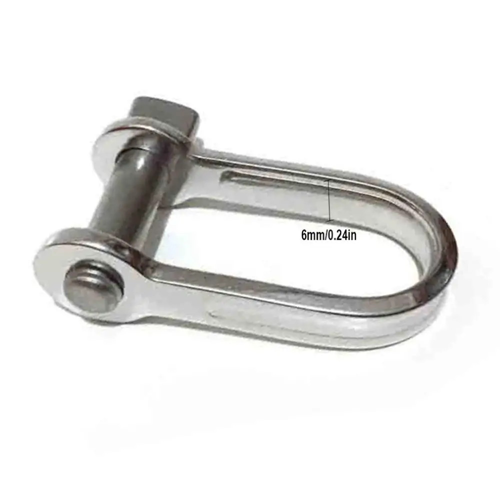 

Stainless Steel Safety Insurance Hook Hook Bearing Plate Type D Shackle 6mm Marine Hardware Accessories