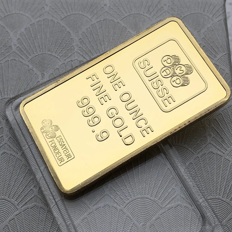 

Replica Swiss goddess gold bar commemorative coin metal handicraft