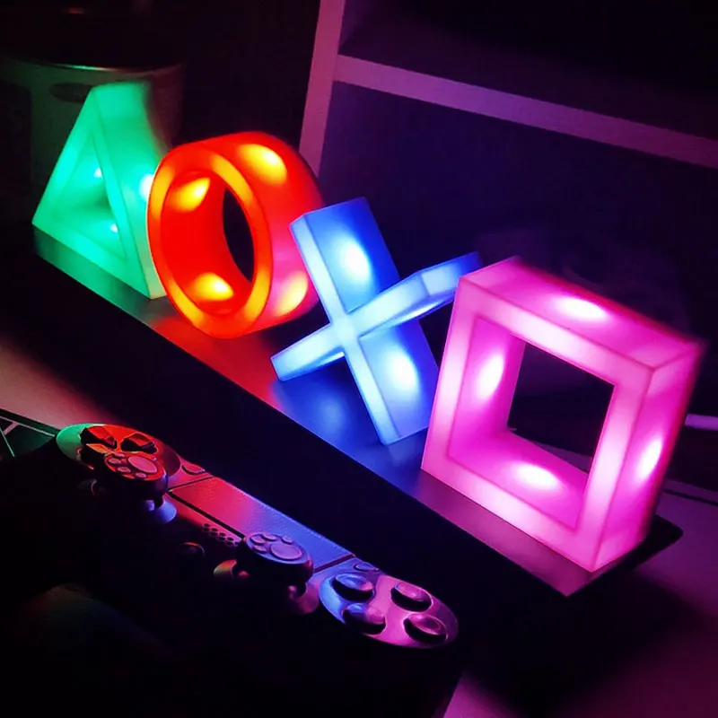 

For PS4 Game Icon Lamp Neon Sign Sound Control Decorative Lamp Colorful Lights Game Lampstand LED Light Bar Club KTV Wall Decor