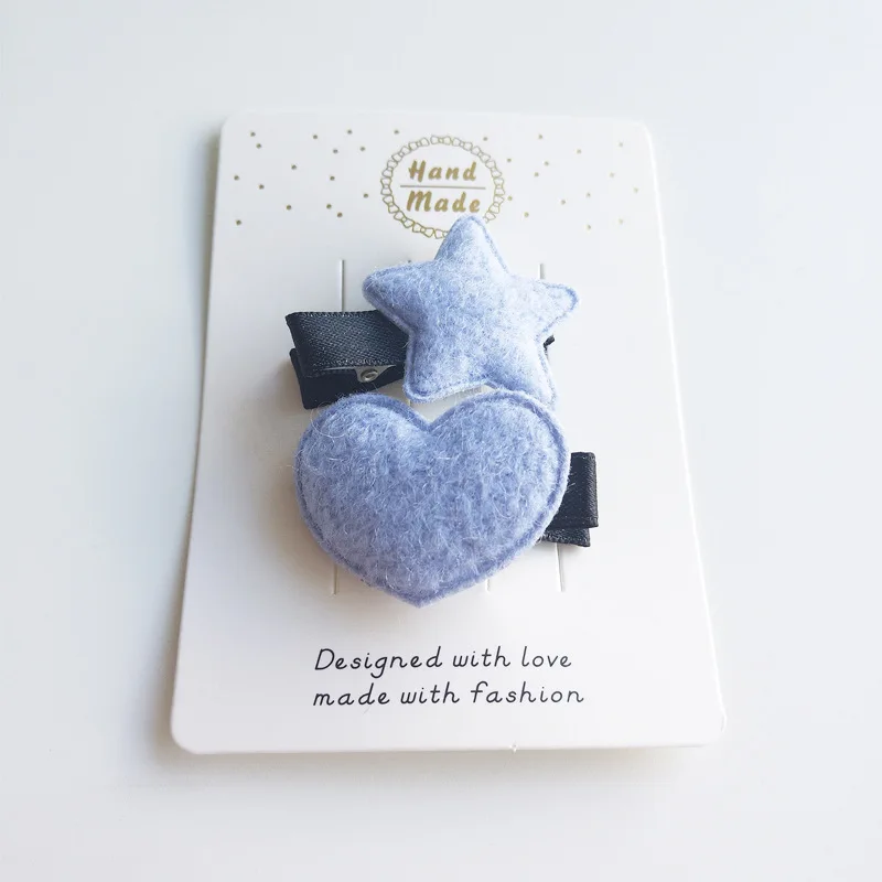 2 шт./лот заколки для волос с сердечками и звездами маленьких девочек бахромой