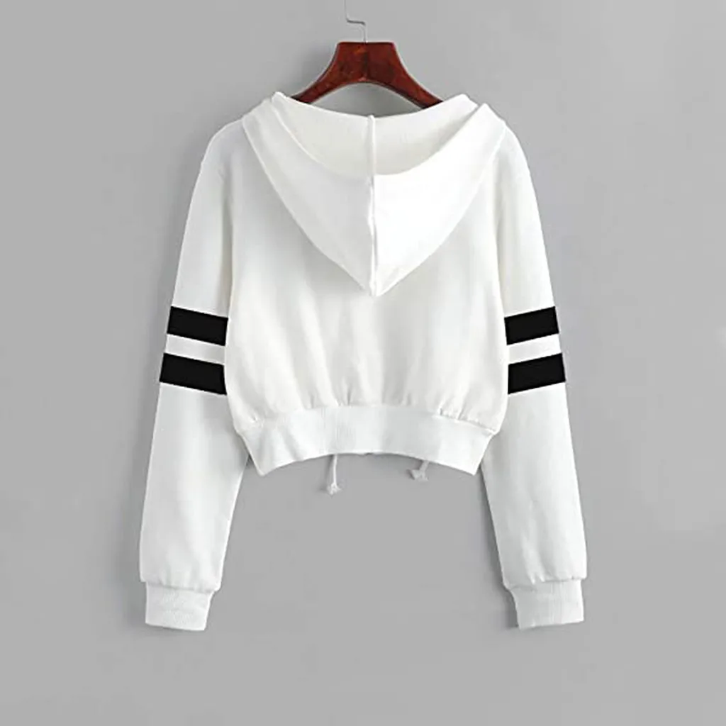 Fashion Autumn Women's Solid Color Short Zipper Long Sleeve Hooded Butterfly Print Sweetshirts Свитер с капюшоном 2021 New