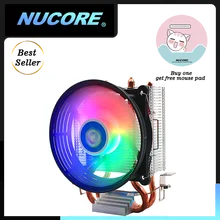 Nucore Cool Wind Kleur Editie 2 Cpu Cooler Heat Pijp Rgb 4pin Pwm 90Mm Fan Intel 1151/1150/1155/775/1156 Amd AM4/AM3 +/AM2 +/AM2