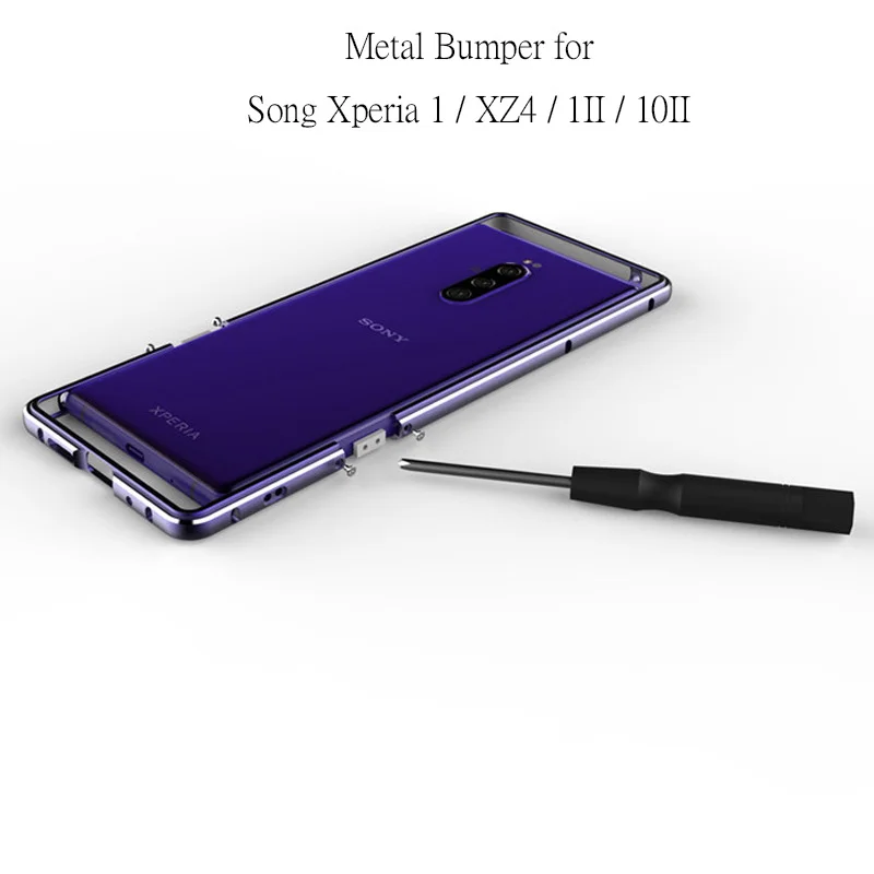 

For Sony Xperia 10 II 1 II Case Metal Bumper Deluxe Ultra Thin Aluminum Frame Cover for Xperia XZ4 1 1II 10II Shockproof Case