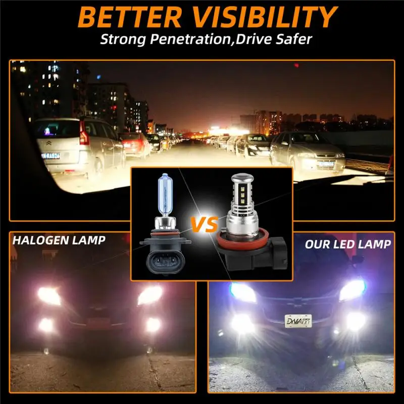 

2pcs LED Automobile Fog Lamp 35W 6000K Automobile Headlamp H8 / H9 / H11 H7 9005 / 9006 / H10 Automobile Fog Lamp Night Lamp