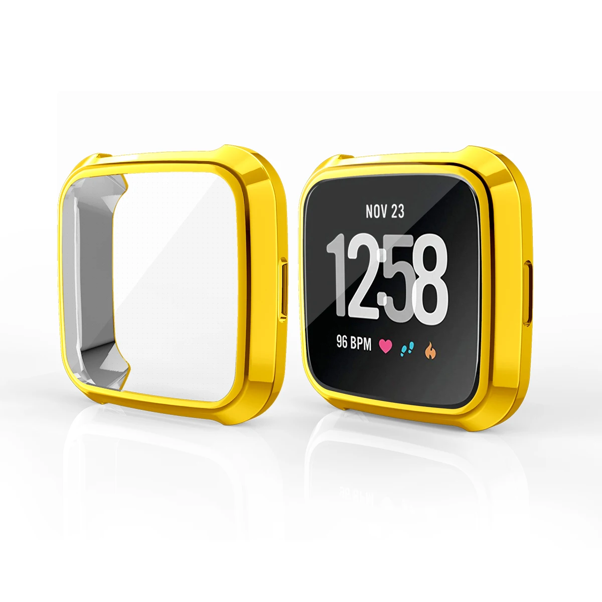 Чехол-бампер для Fitbit Versa lite с защитой от падения, с гальваническим покрытием из ТПУ, Защитный Браслет для циферблата - Цвет: Золотой