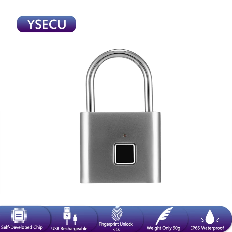 YSECU отпечаток пальца смарт замок USB зарядка двери из сплава цинка металла