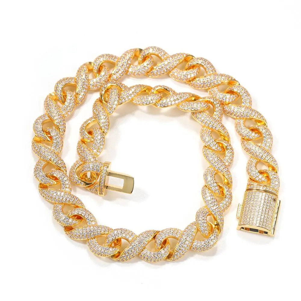 В Стиле Хип хоп с цирконом бриллиантами для мужчин и женщин модная цепочка