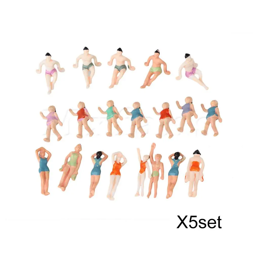 

Mxfans 100 шт пластиковая роспись 1:75 масштаб миниатюрный пляж крошечные люди