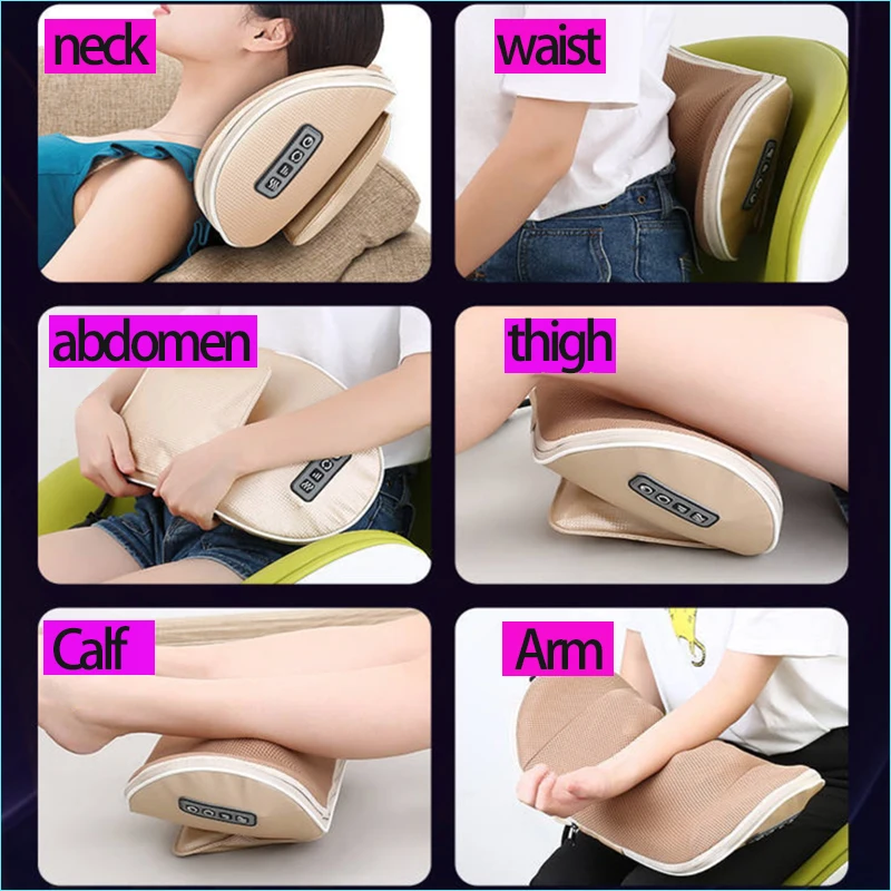 

Smart Pulse Massage Device Neck Waist Cervical Shiatsu Cushion Knead Relax Body Back Health Care Physiotherapy Pillow Massager