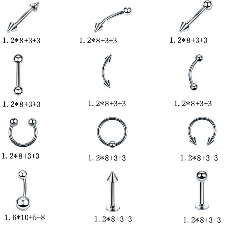 Ювелирное изделие для тела Пирсинг лот Нержавеющая сталь носа в форме подковы