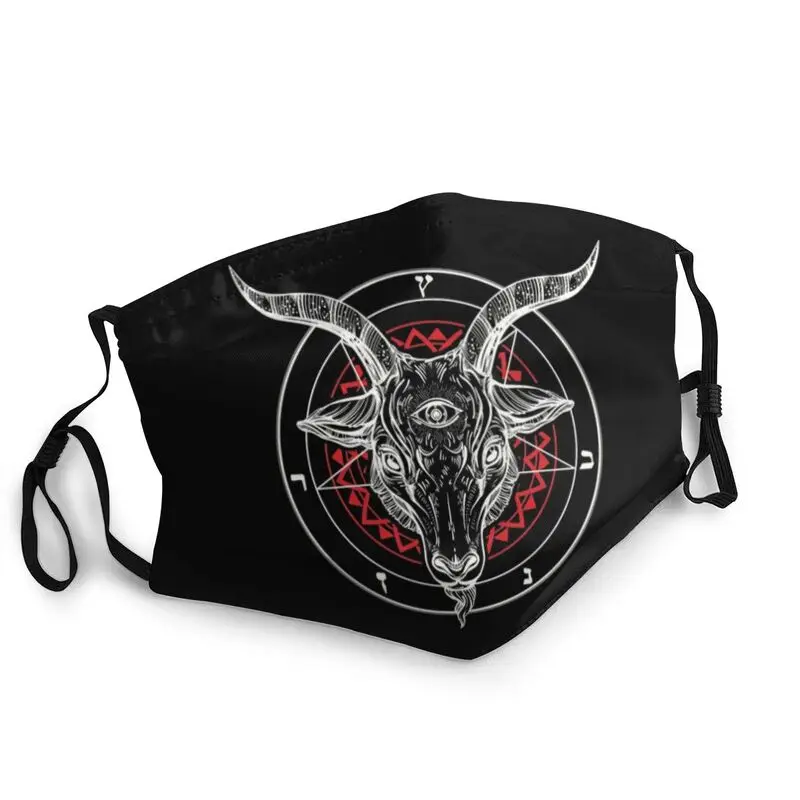 

Satanic Goat Baphomet Circle Satan Symbol Lucifer Devil Breathable Face Mask Anti Dust Protection Cover Respirator Mouth-Muffle