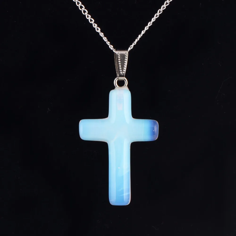 Сердолик Розовый кварц авантюрин Зеленый Опал Точка 1.6 &quotКрест Кулон Камень