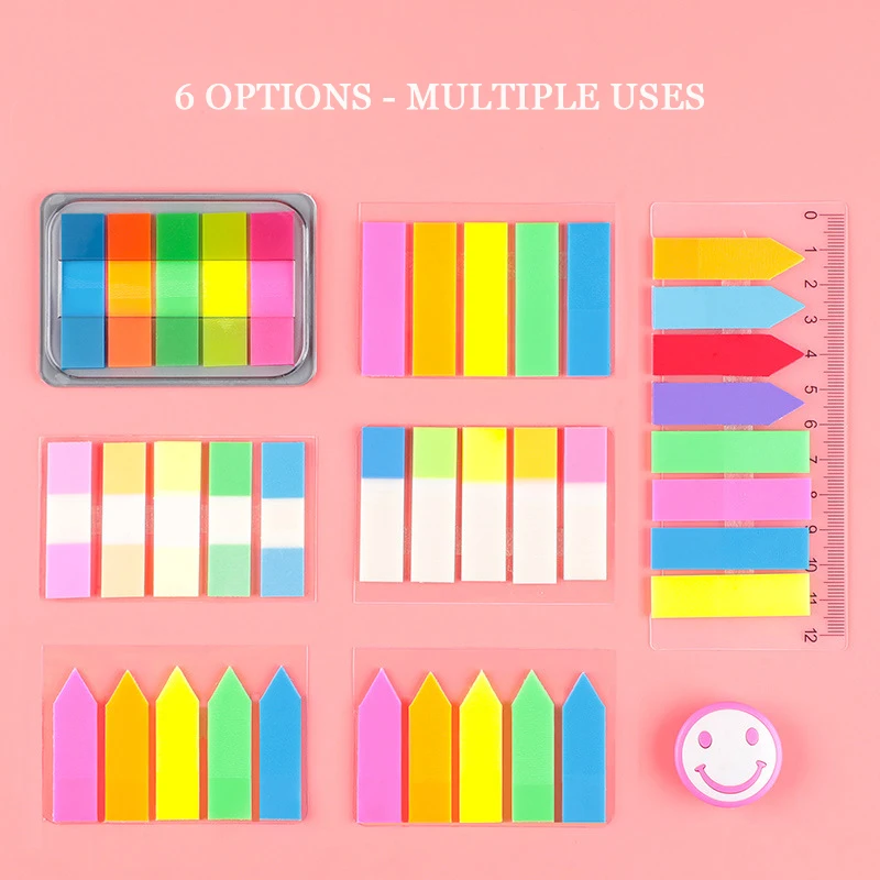 Флуоресцентная прозрачная наклейка милая N times стикеры на индекс 5 цветов 8 папка