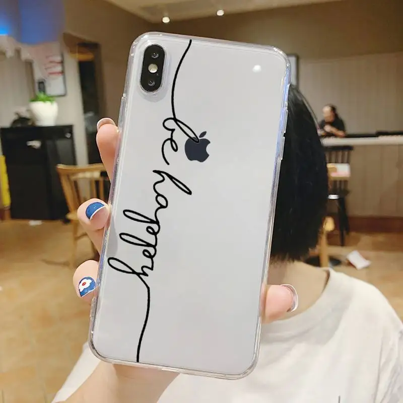 

design Love Heart Letter aesthetic Phone Case Transparent soft For iphone 5 5s 5c se 6 6s 7 8 11 12 plus mini x xs xr pro max