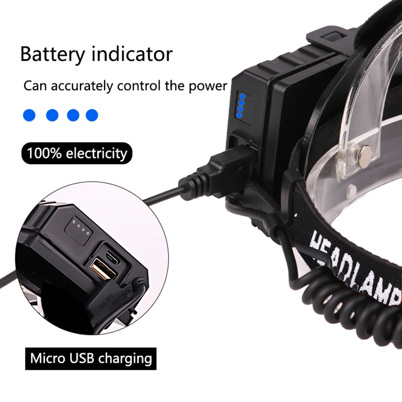 

Power Bank Headlamp Headlight Head Lamp 32w 8000lm Led Bulbs 3* 18650 Battery Litwod Xhp90 Zoom In / Out Lithium Ion Camping