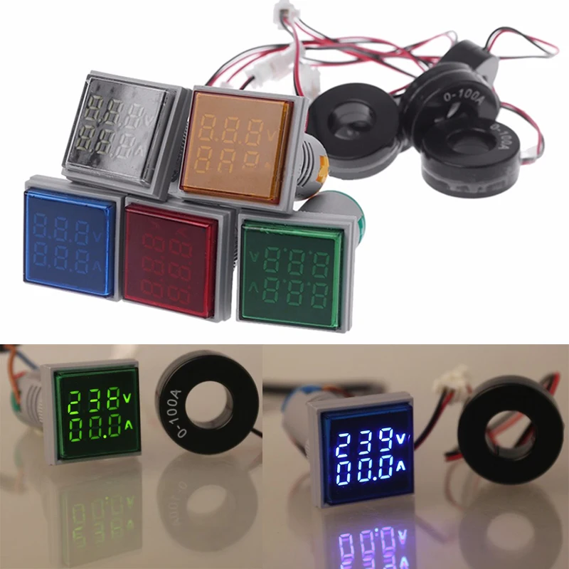 Светодиодный вольтметр амперметр с двойным цифровым дисплеем измеритель