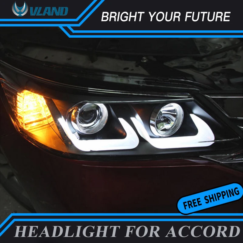 Автомобильная фара для Honda Accord 2013 2014 2015 2016 светодиодная автомобильная двойная U
