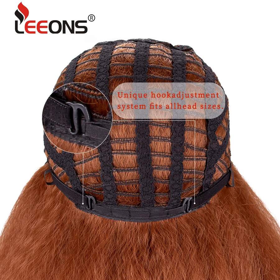 Leeons 24 дюйма длинные курчавые прямые синтетические волосы парики для женщин