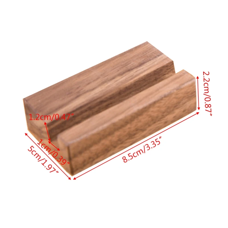 

Black Walnut Beech Wood Business Card Holder Office Desk Wooden Photo Stand Name Memo Clips Organizer Storage Dinner Party